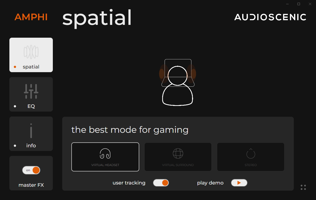Audioscenic Amphi GUI for Windows (Speaker mode)